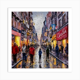 Cityscape Chronicles – Pointillism And Urban Life Art Print