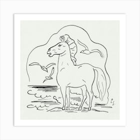 Horse On The Beach Art Print