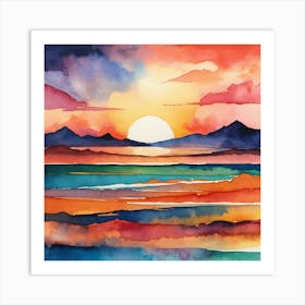 Sunset Painting Art Print