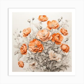 Orange Poppies Art Print