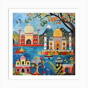 Kids Travel Illustration India 3 Art Print