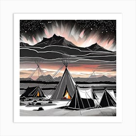 Teepee Camp 2 Art Print