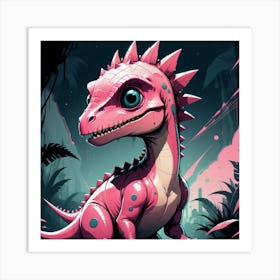 Pink Dinosaur Art Print