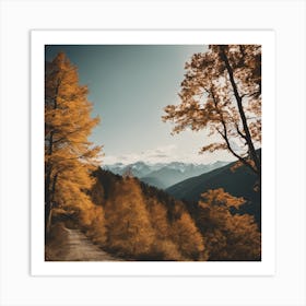 Autumn Trees In The Mountains 4 Art Print