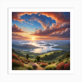 Sunset In The Mountains 37 Art Print