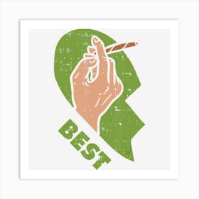 Best Buds Weed Matching Couple Joint Stoner Friends Art Print