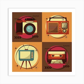 Retro Icons Art Print