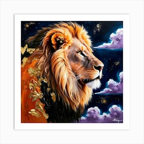 Lion Of The Night Art Print