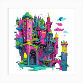 Psychedelic Castle Art Print