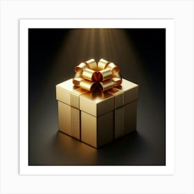 Gold Gift Box 3 Art Print