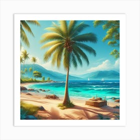 Tropical Beach 1 Art Print