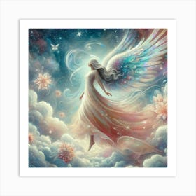 Angel In The Clouds Art Print