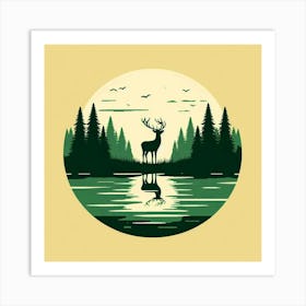 Deer silhouette 1 Art Print