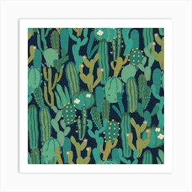 Natural Hand Drawing With Desert Plants 1 Art Print