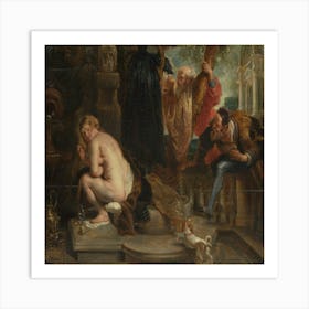 Nude Woman In A Bath Art Print