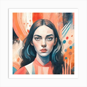 Girl With Long Hair Art Print