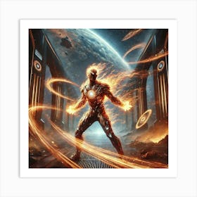 A Dynamic Sci Fi Scene Featuring Ember Sage, An Al Art Print