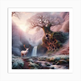 Deer In The Forest 30 Art Print
