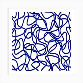 Abstract Blue Lines Art Print