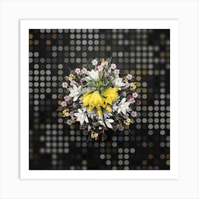 Vintage Kaiser's Crown Flower Wreath on Dot Bokeh Pattern n.0458 Art Print