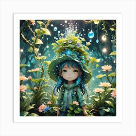 Fairy Girl In The Forest 1 Art Print