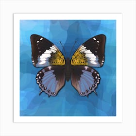 Mechanical Butterfly The Charaxes Smaragdalis F On A Light Blue Background Art Print