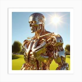 Golden Robot Art Print