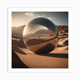 Sphere In The Desert Art Print