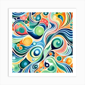 Abstract Colorful Psychedelic Pattern art, 1304 Art Print