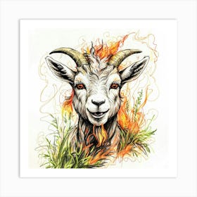 Goat On Fire 29 Art Print