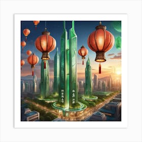 Chinese City Art Print