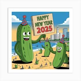 An Illustration Of A Pickle Party Celebr Oaalcov Suwxpxrlafb2tq 74sngpp1tu Ayh5etois0w Art Print