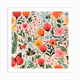 Garden Symphony Harmonious Floral Ensemble Art Print