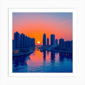 Sunset In Dubai 1 Art Print