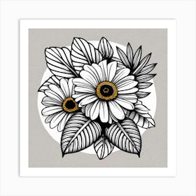 Daisies In A Circle Art Print