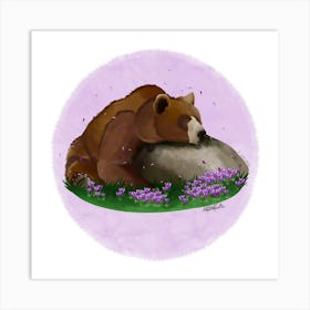 Bear/Ours brun Art Print