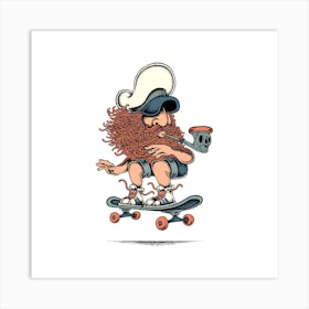 Sailor Skateboard S Art Print