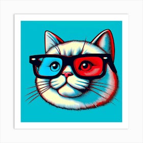 3d Cat Art Print