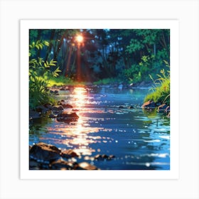 River In The Forest 4 Art Print