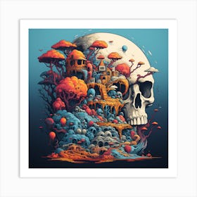 Skull In The Sky 5 Art Print