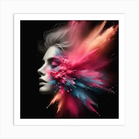 Color Splashed Woman 1 Art Print