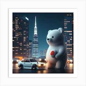 Teddy Bear In Tokyo Art Print