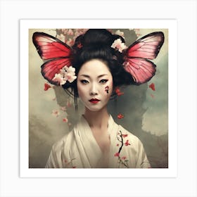 Madame Butterfly Ii Art Print Art Print