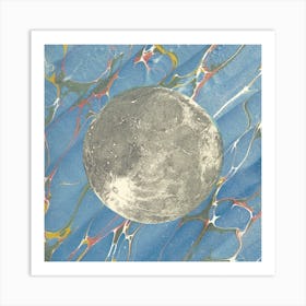 Moon Collage Blue Art Print