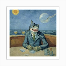 Shark At The Bar Art Print