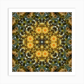 Mandala Abstraction Golden Art Print