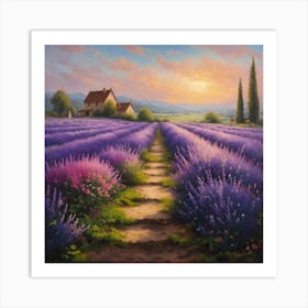 Lavender landscape Art Print