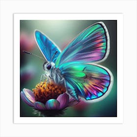 Butterfly On A Flower Art Print