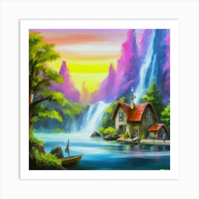 Multicolored landscape. 4 Art Print