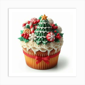 Christmas Tree Cupcake 1 Art Print